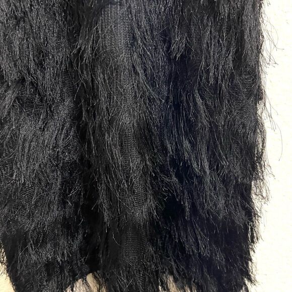Free Generation Los Angeles Black Shaggy Fringe Dress Sleeveless Size S New - Picture 11 of 15